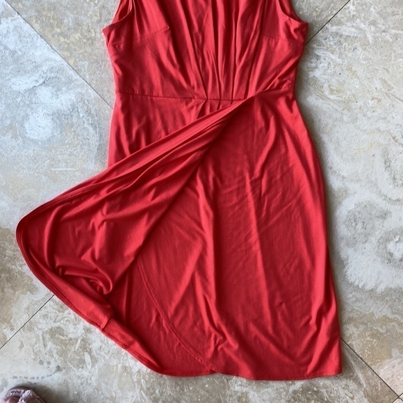 Mossimo for TargetOrange Red dress with cinching at waist and zipper along back - Picture 2 of 7